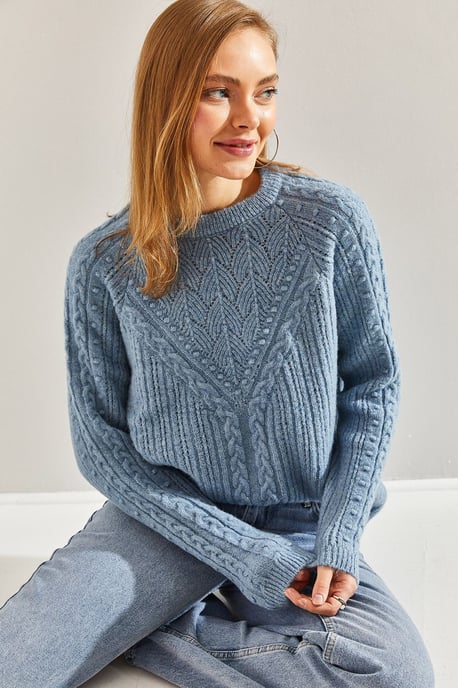Patroon Dikke Crewneck Trui - Image 4