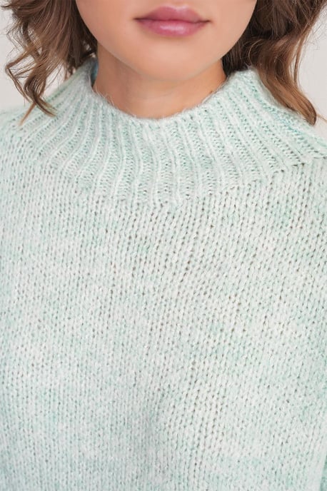 Relaxed Fit Crew Neck Thick Knit Sweater - Image 5