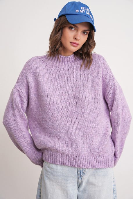 Relaxed Fit Crew Neck Dikke Gebreide Trui - Image 1