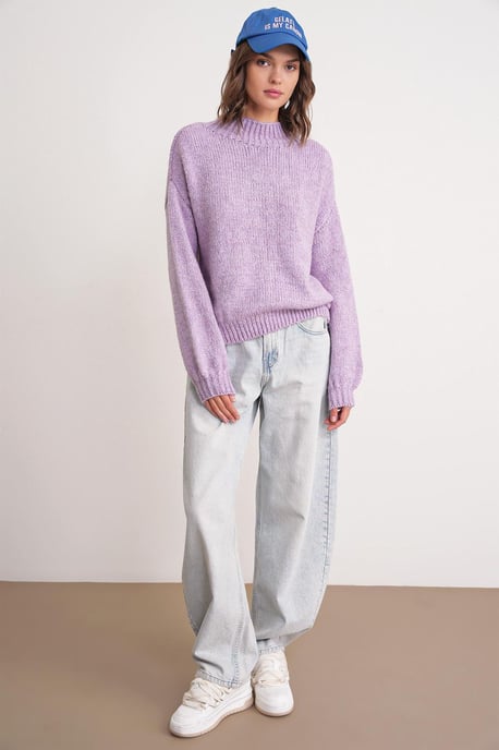 Relaxed Fit Crew Neck Dikke Gebreide Trui - Image 2