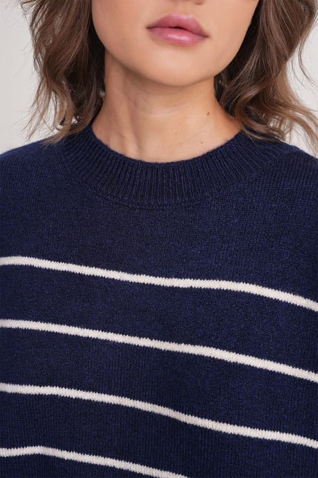 Gestreepte Crew Neck Relaxed Gebreide Pullover Truien - Image 6