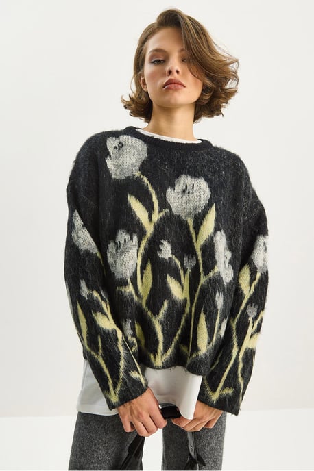Ronde Hals Bloemen Trui - Image 3