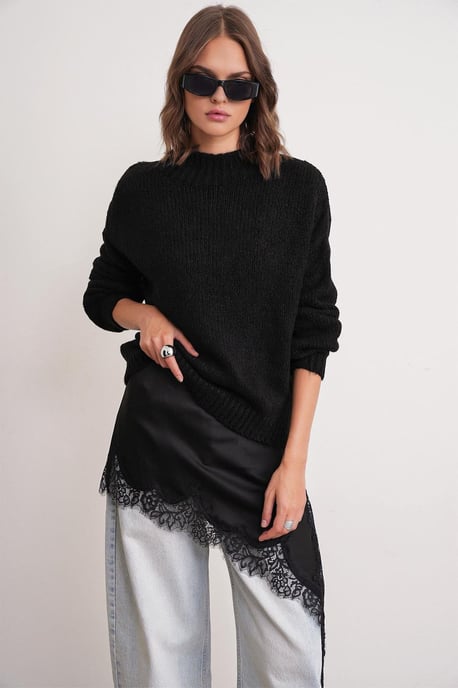 Relaxed Fit Crew Neck Dikke Brei Trui - Image 1