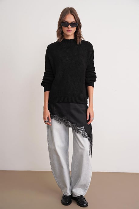 Relaxed Fit Crew Neck Dikke Brei Trui - Image 2