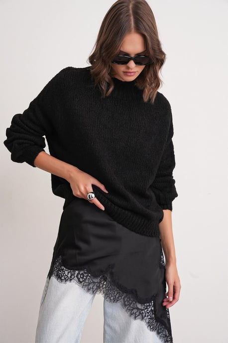 Relaxed Fit Crew Neck Dikke Brei Trui - Image 3