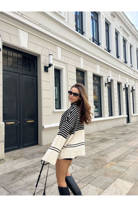Striped Acrylic Crew Neck Sweater - Image 4