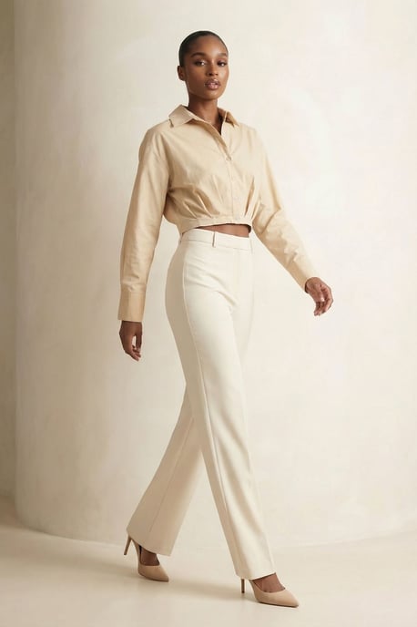 Casual Knooptop Crop Shirt - Image 4