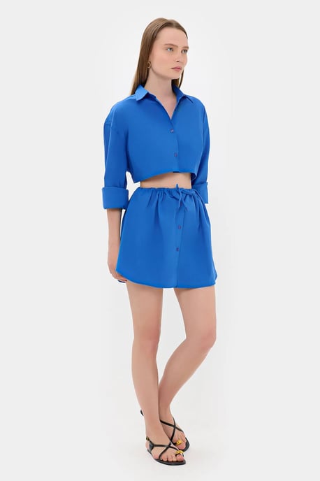 Lösa Ärmar Oversized Crop Skjorta - Image 1