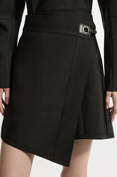 Figure Form Bandage Asymmetric Mini Skirt - Image 3