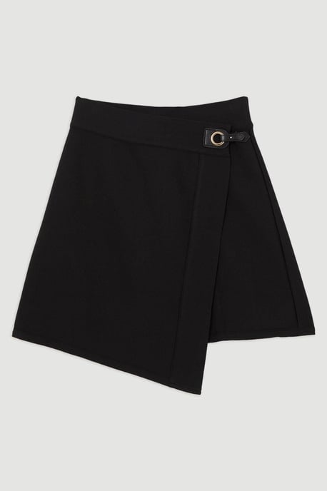 Figure Form Bandage Asymmetric Mini Skirt - Image 4