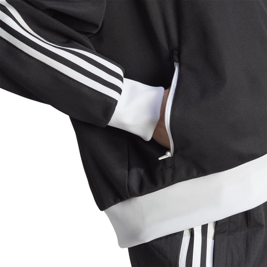 Women's adidas Originals Track High Neck Ribbed Cuff Jacket in Black - Image 6