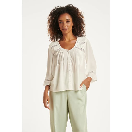 Smashed Lemon Gebroken wit blouse met kant en fijne details | - Image 2