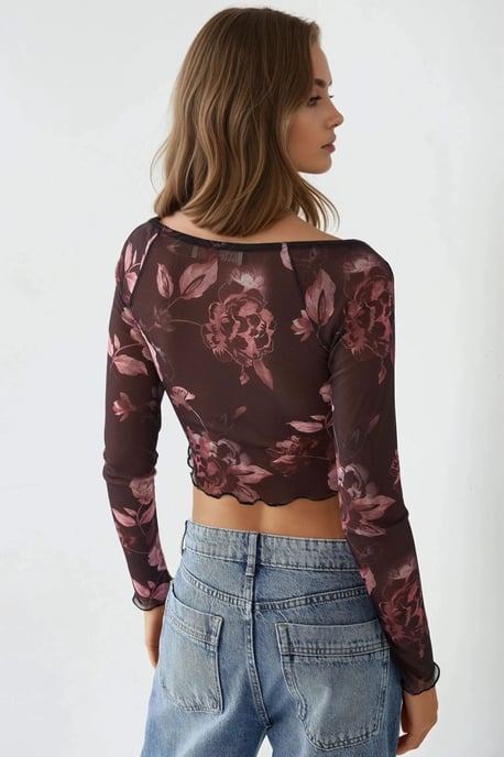 Slim Fit V-Hals Bloes met Bloemenprint - Image 4