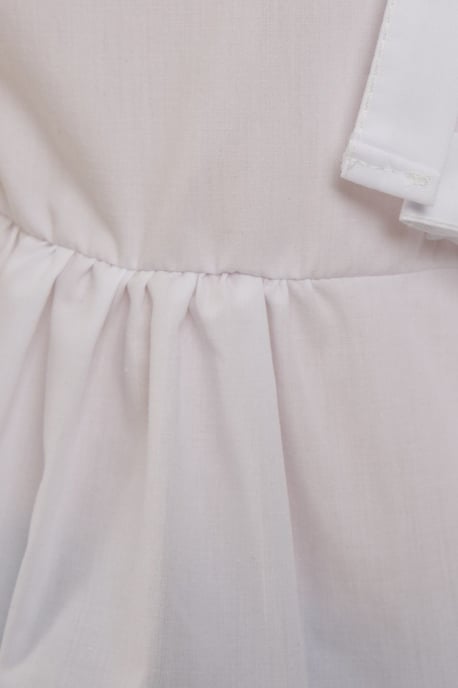 Cotton Crew Neck Blouse with Bow Detail - Image 6