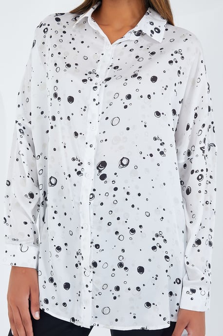Overgrote Satijnen Knop-Front Shirt - Image 4