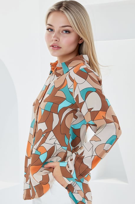 Patterned Long Sleeve Shirt - Image 3