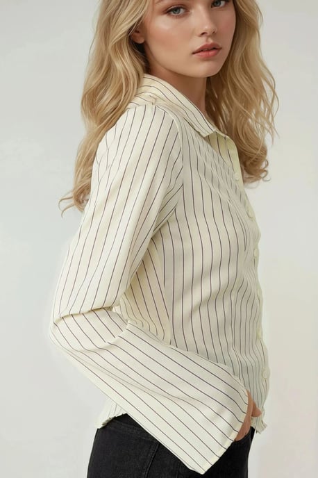 Slim Fit Randig Skjorta - Image 2