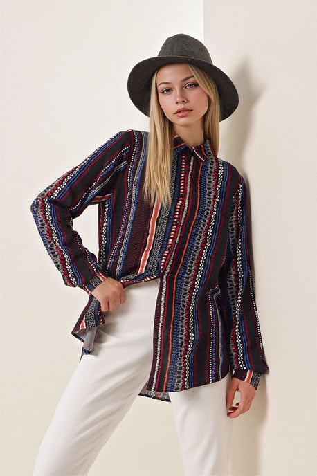 Gestreepte Lange Mouwen Shirt - Image 1