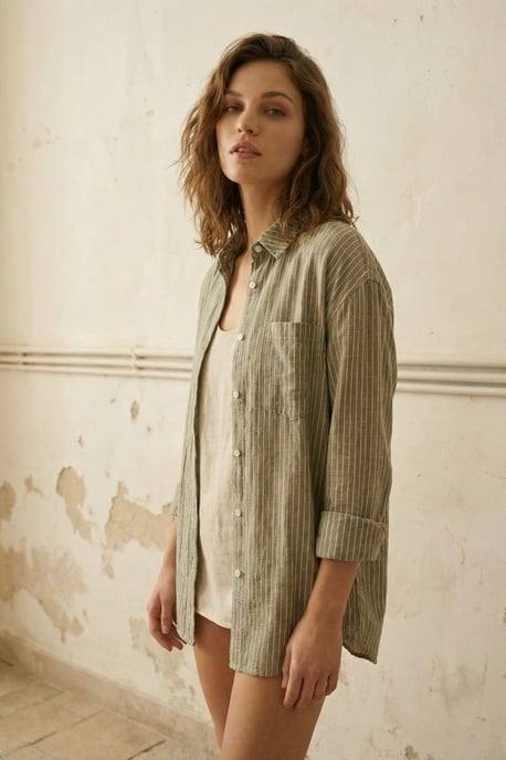 Oversized gestreepte blouse met knopen - Image 3