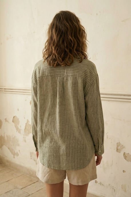 Oversized gestreepte blouse met knopen - Image 4