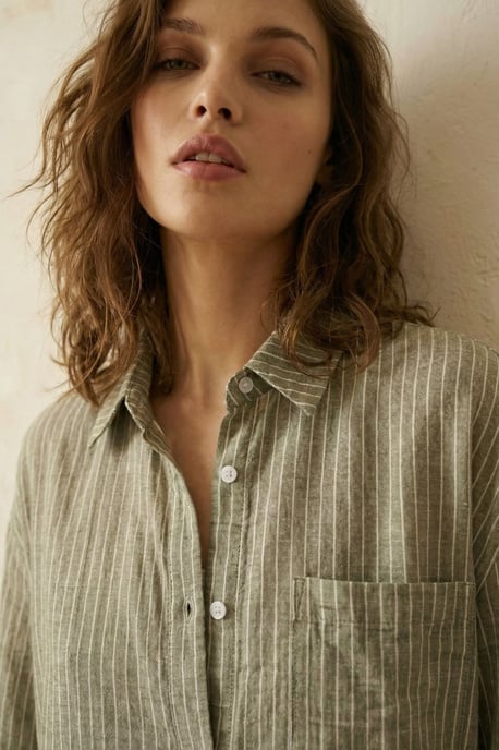Oversized gestreepte blouse met knopen - Image 5