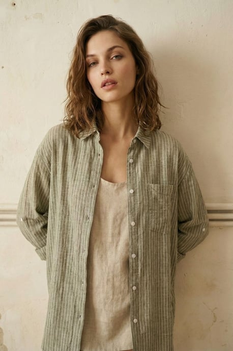 Oversized gestreepte blouse met knopen - Image 6