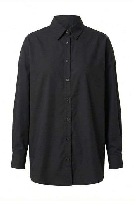 Overmaatse Lange Mouwen Poplin Shirt met Kn Closure - Image 6