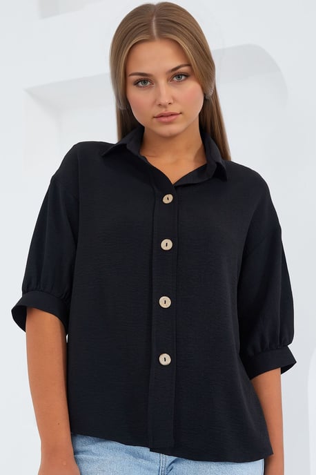 Oversized Crepe Shirt met Knopsluiting - Image 1