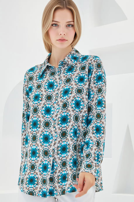 Patterned Long Sleeve Shirt - Image 2