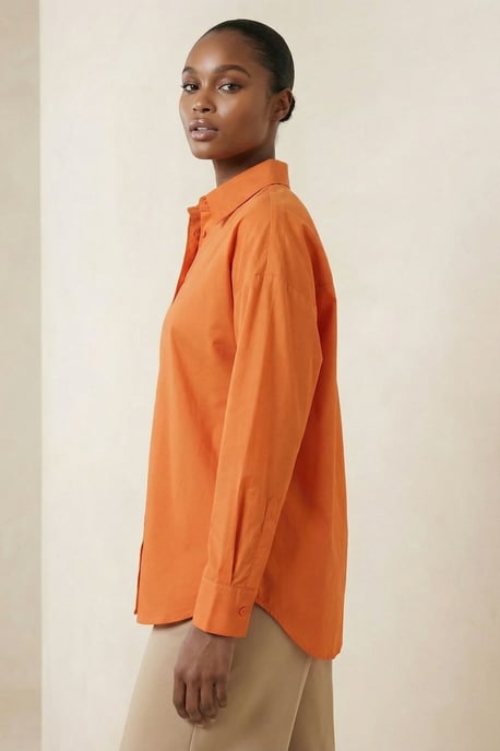 Oversized Overhemd met Lange Mouwen van Poplin met Knopsluiting - Image 3
