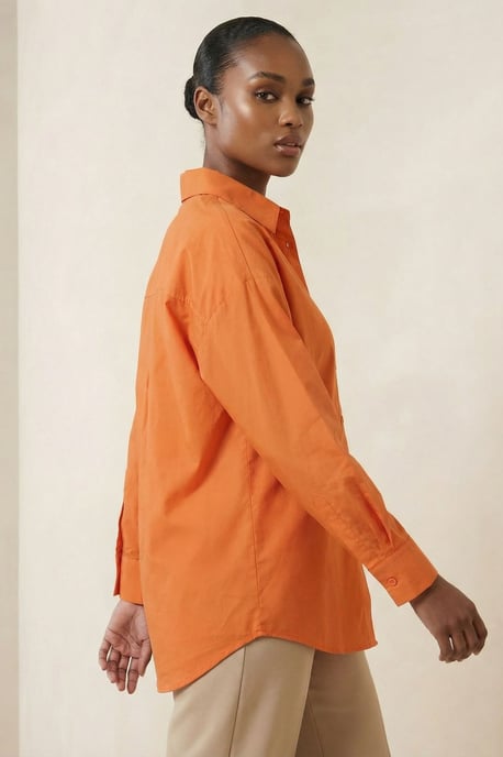 Oversized Overhemd met Lange Mouwen van Poplin met Knopsluiting - Image 4
