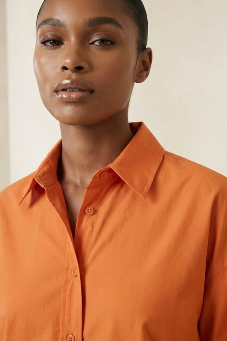 Oversized Overhemd met Lange Mouwen van Poplin met Knopsluiting - Image 5