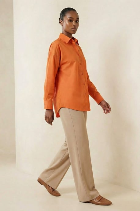 Oversized Overhemd met Lange Mouwen van Poplin met Knopsluiting - Image 6