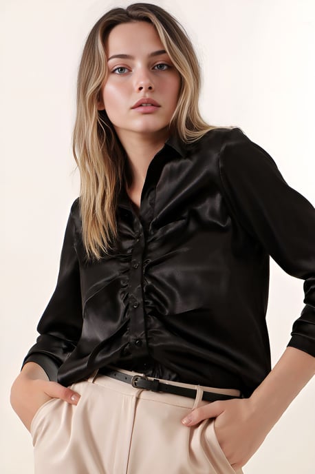 Satin Knopshirt met Voering - Image 2
