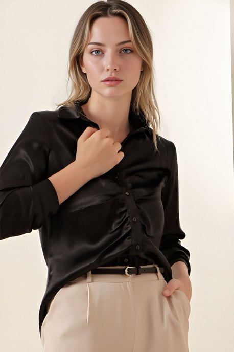 Satin Knopshirt met Voering - Image 3
