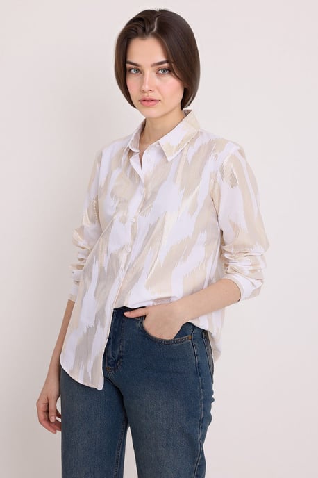 Oversized gestreepte blouse met knopen - Image 3