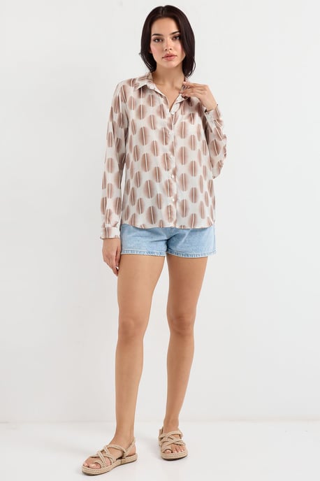 Satijnen Lange Mouw Knopshirt - Image 1