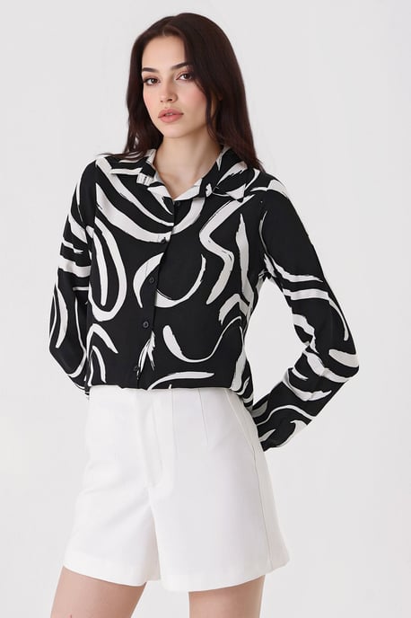 Patterned Long Sleeve Shirt - Image 4