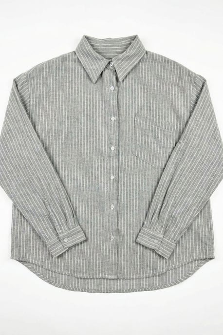 Oversized randig skjorta med knappar - Image 6