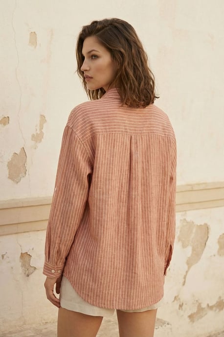 Oversized randig skjorta med knappar - Image 4