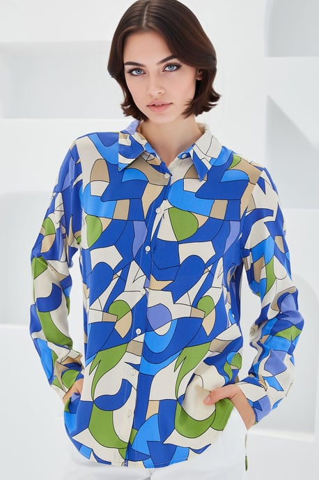 Patterned Long Sleeve Shirt - Image 1