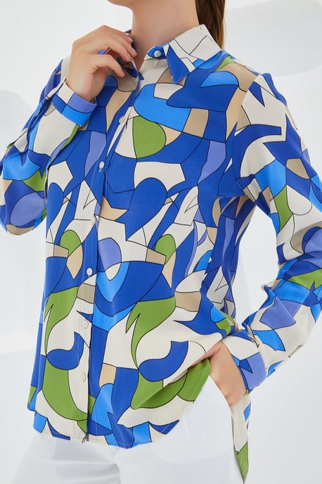 Patterned Long Sleeve Shirt - Image 4