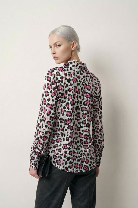 Leopard Print Lange Mouwen Knoopshirt - Image 4