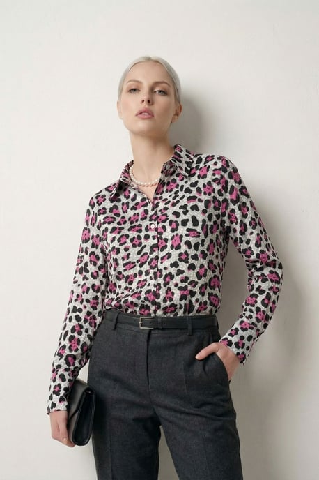 Leopard Print Lange Mouwen Knoopshirt - Image 5
