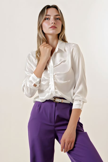 Satin Knopshirt met Voering - Image 1