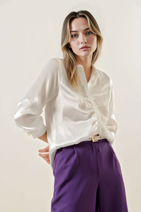 Satin Knopshirt met Voering - Image 3