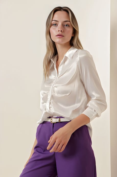 Satin Knopshirt met Voering - Image 4