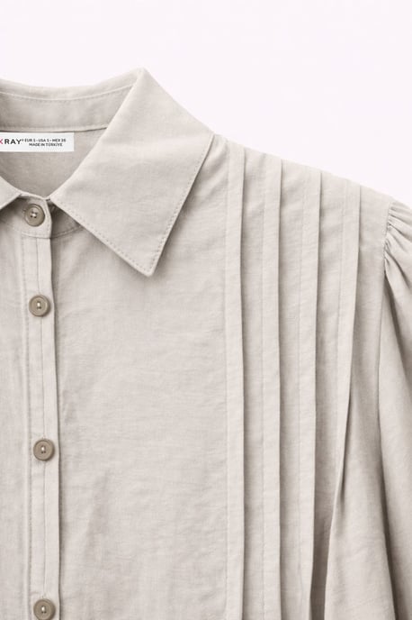 Gelaagde Ribbels Lange Mouwen Knopen Shirt - Image 3