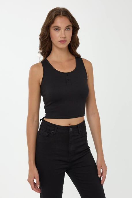 Basis Knop Gedetailleerde Crop Top - Image 4