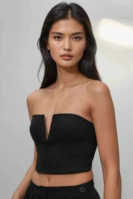 Strapless Fitted Crop Top - Image 1